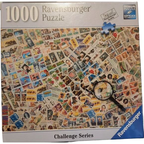 NEW Challenge Series Stamp Collection 1000 piece jigsaw puzzle by Ravensburger